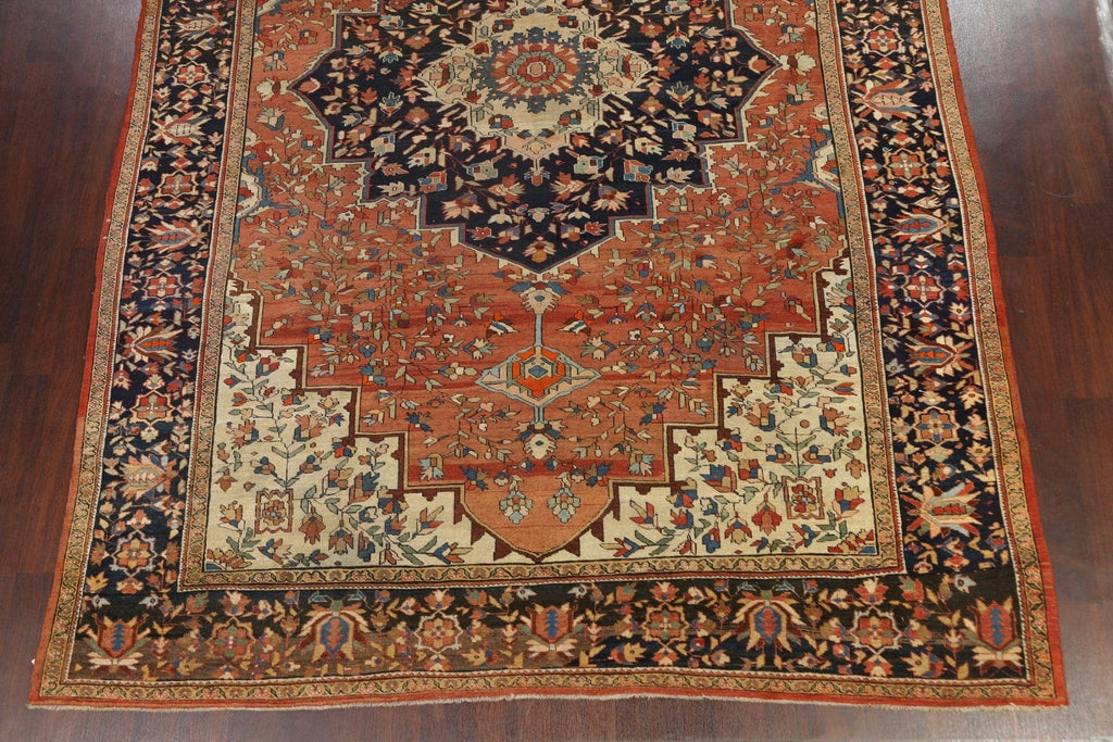 Antique Vegetable Dye Sarouk Farahan Persian Rug 9x11