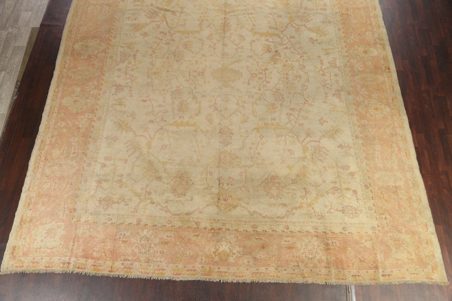 Pre-1900 Antique Vegetable Dye Oushak Large Rug 14x15