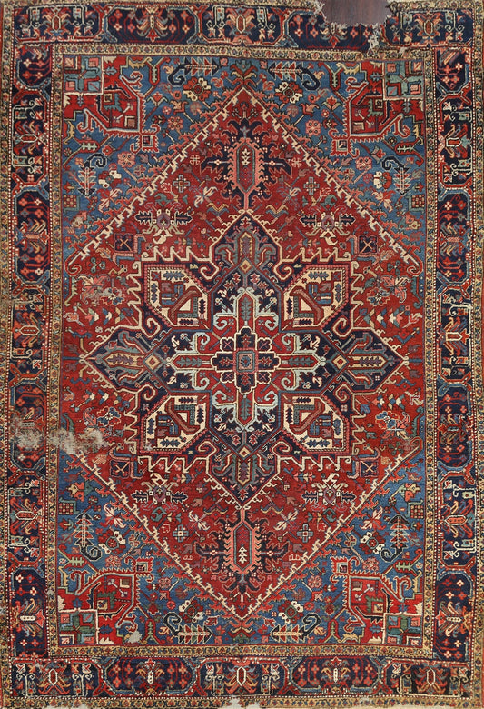 Antique Vegetable Dye Heriz Serapi Persian Rug 8x10