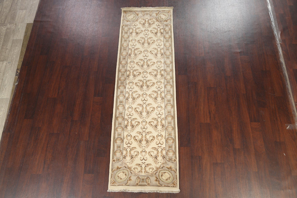 Aubusson Handmade Runner Rug 3x9