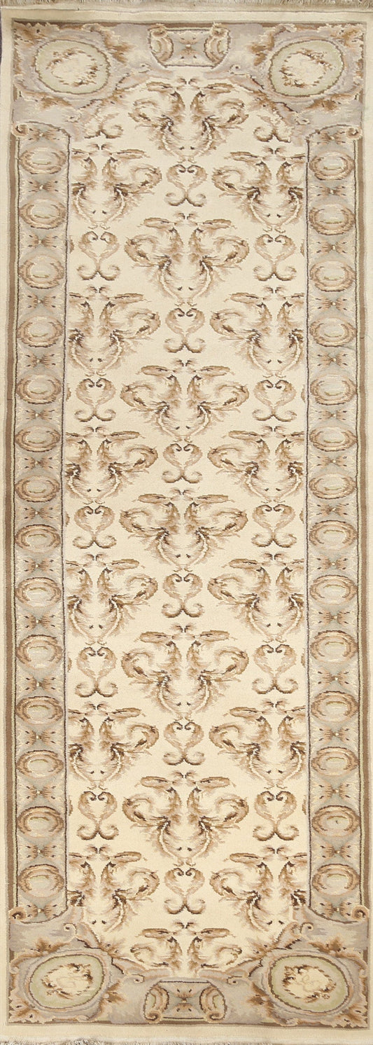 Aubusson Handmade Runner Rug 3x9