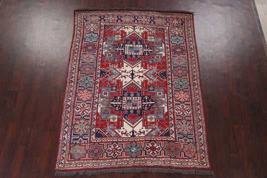 Handmade Kazak Wool Area Rug 5x8