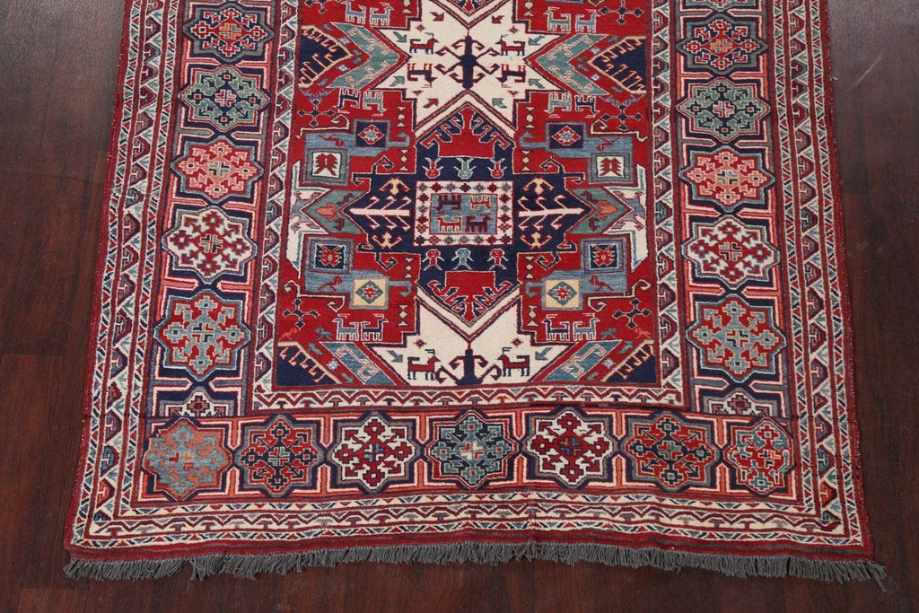 Handmade Kazak Wool Area Rug 5x8