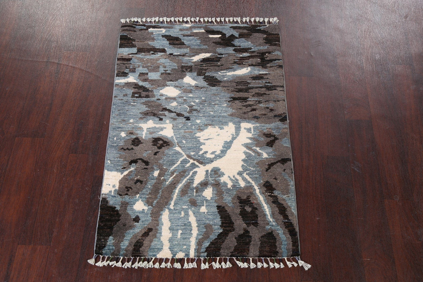 Modern Abstract Wool Rug 3x4