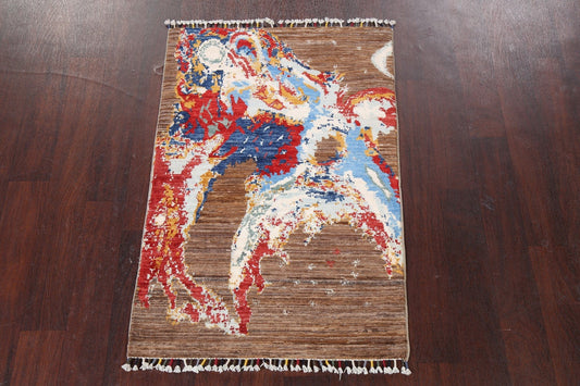 Wool Abstract Handmade Rug 3x4