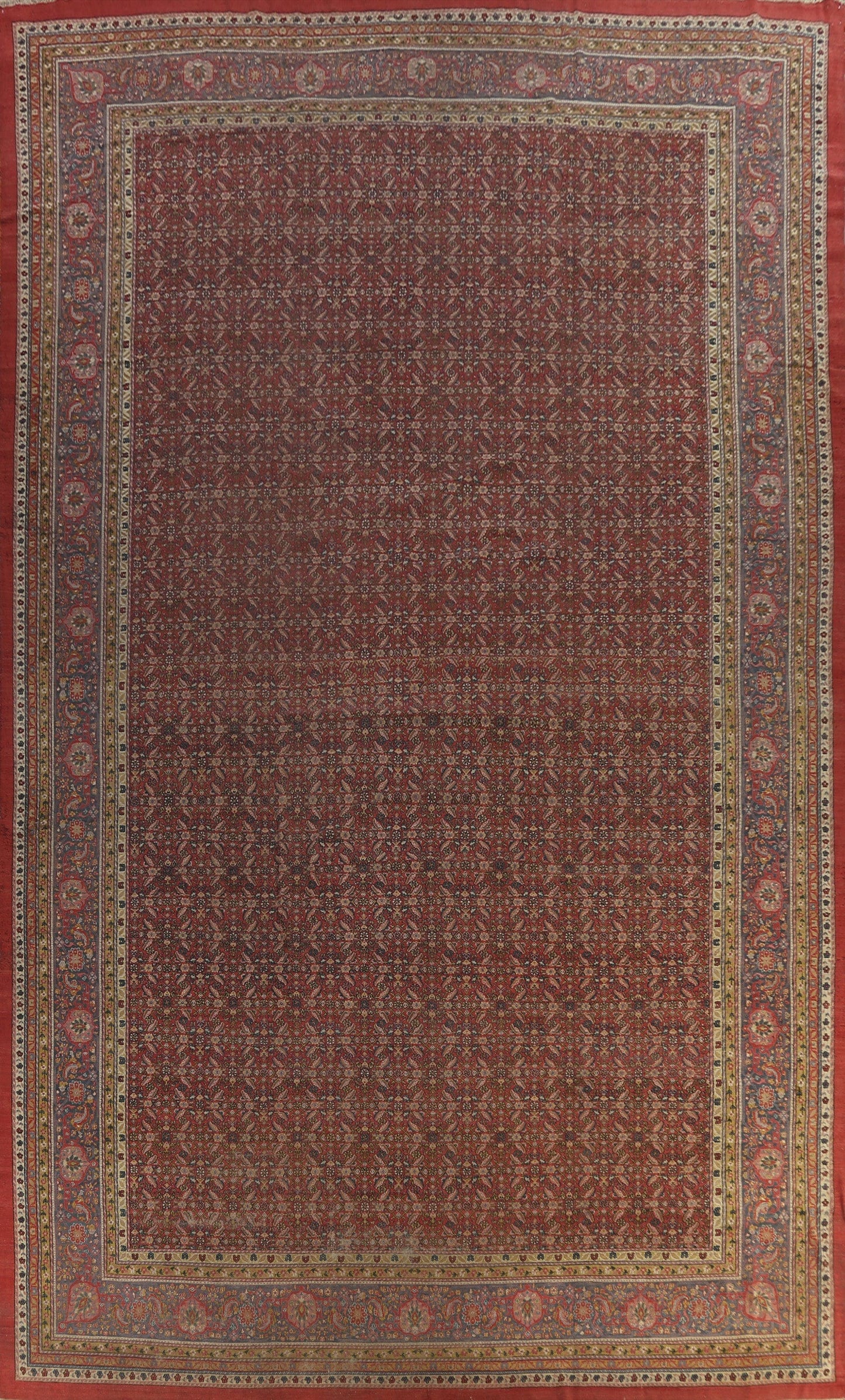 Antique Vegetable Dye Sultanabad Persian Rug 13x20