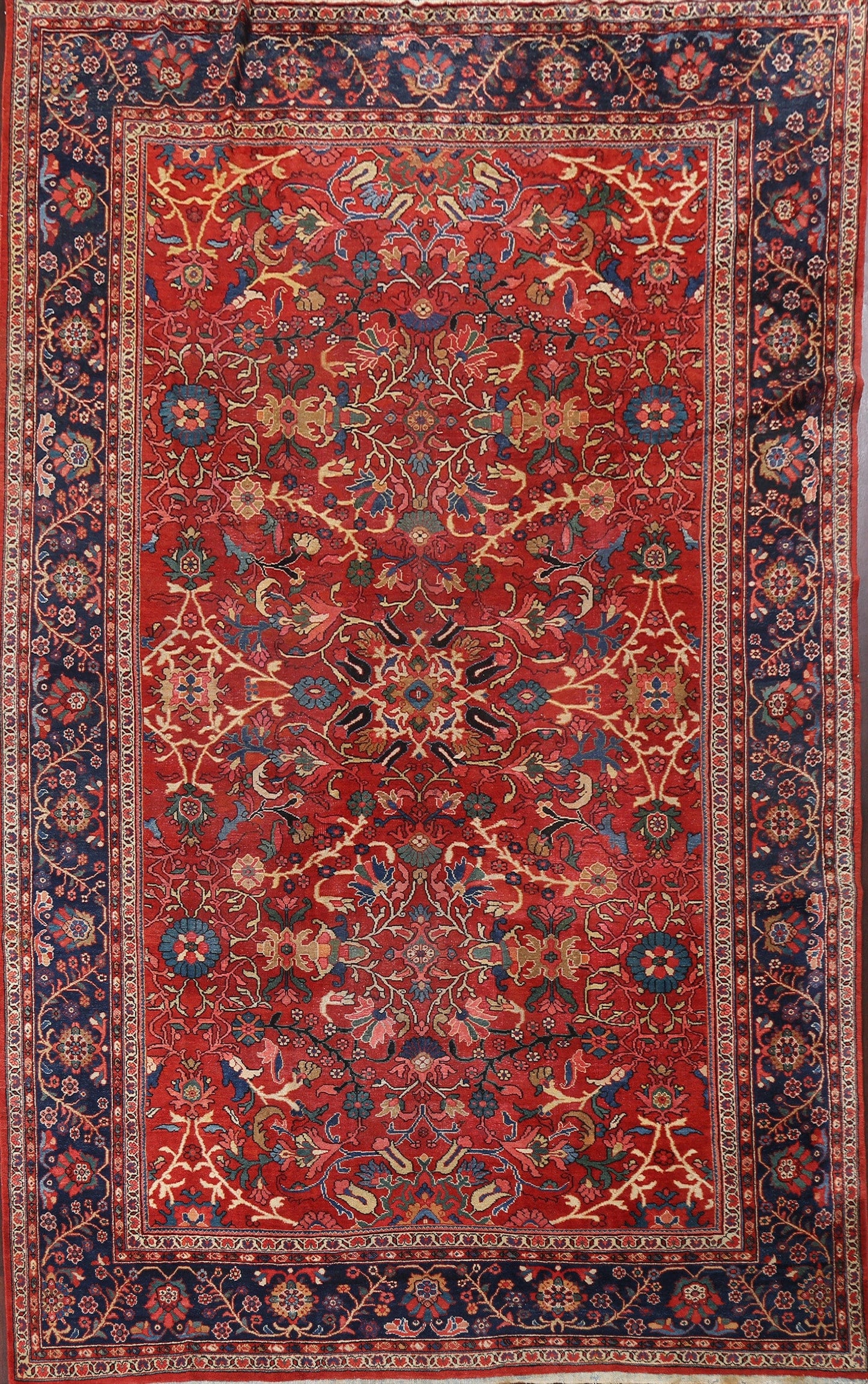 Antique Vegetable Dye Mahal Persian Area Rug 10x14