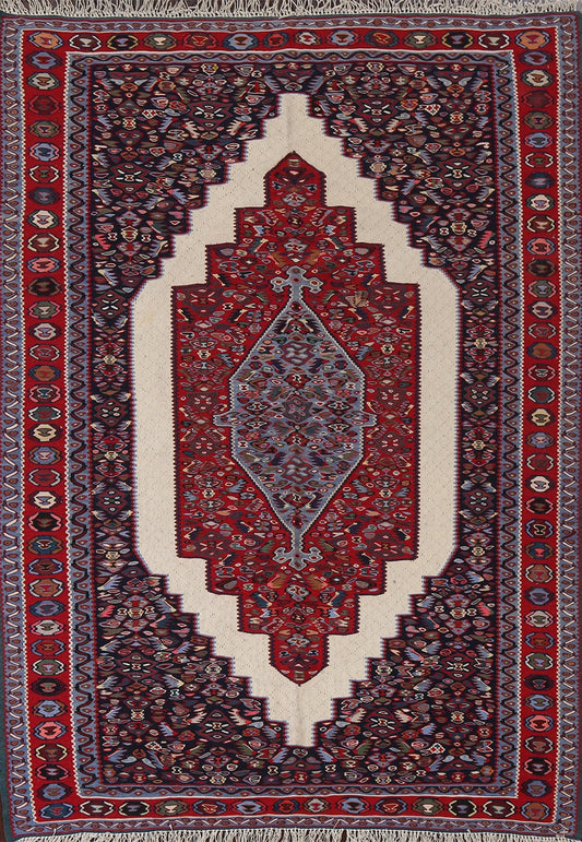 Vegetable Dye Senneh Persian Area Rug 5x7