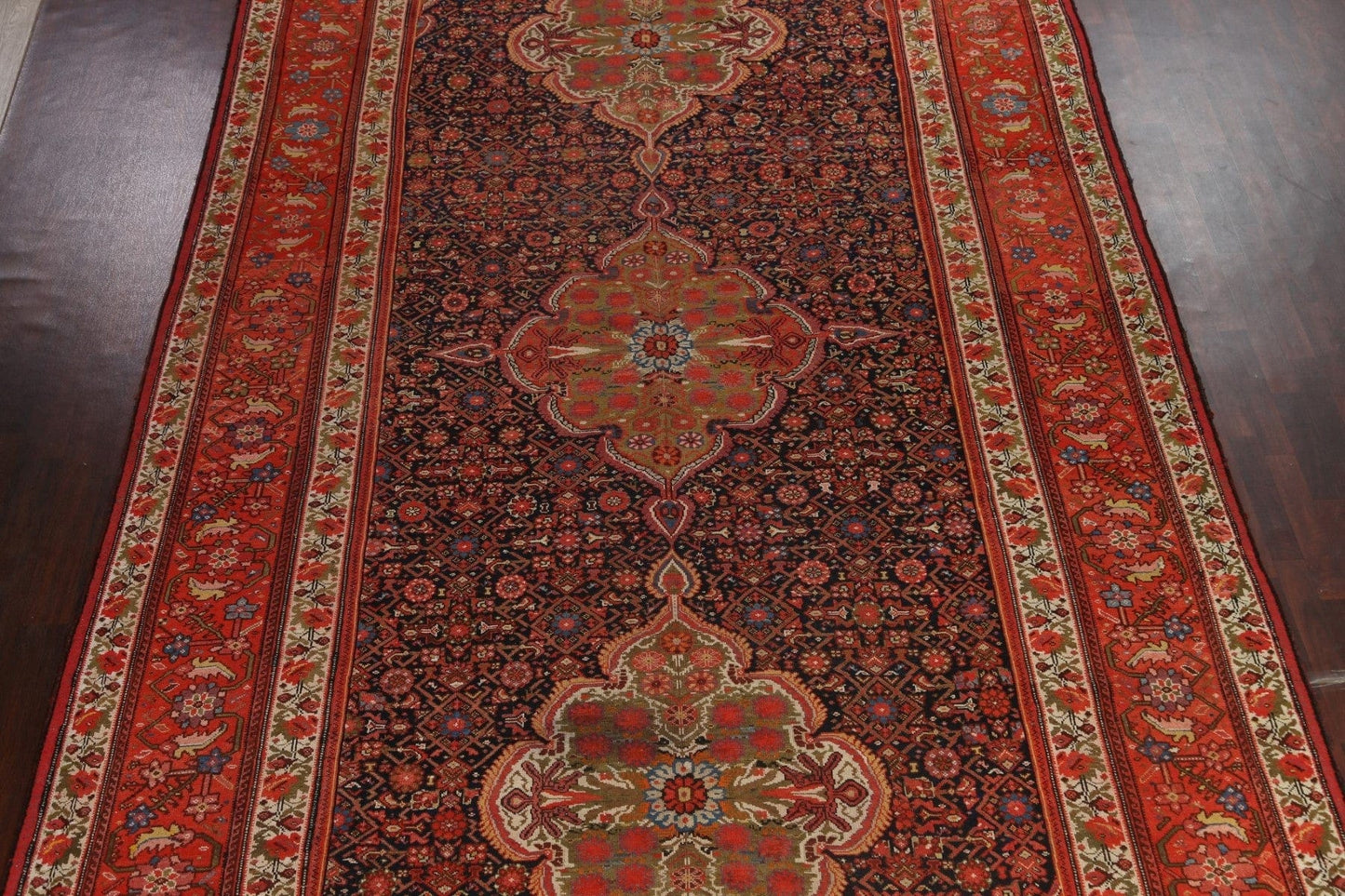 Pre-1900 Antique Vegetable Dye Bakhtiari Persian Rug 10x20