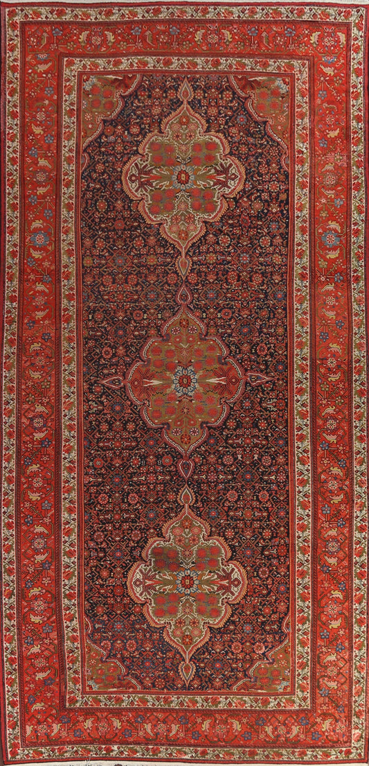 Pre-1900 Antique Vegetable Dye Bakhtiari Persian Rug 10x20