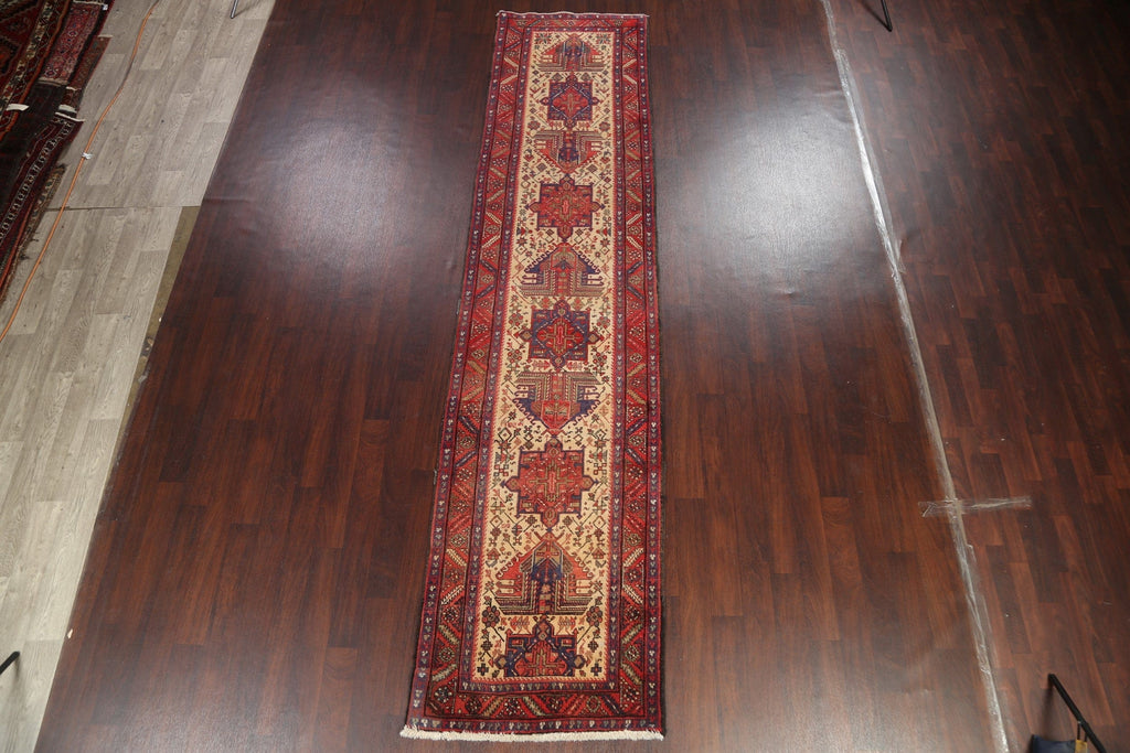 Vintage Heriz Persian Runner Rug 3x14