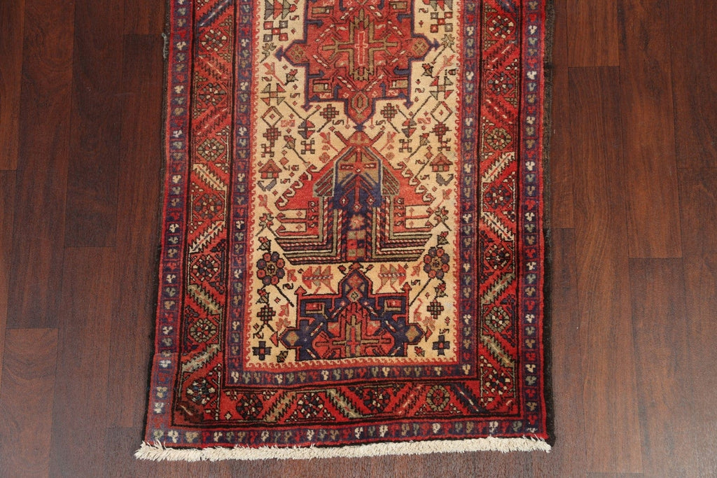 Vintage Heriz Persian Runner Rug 3x14