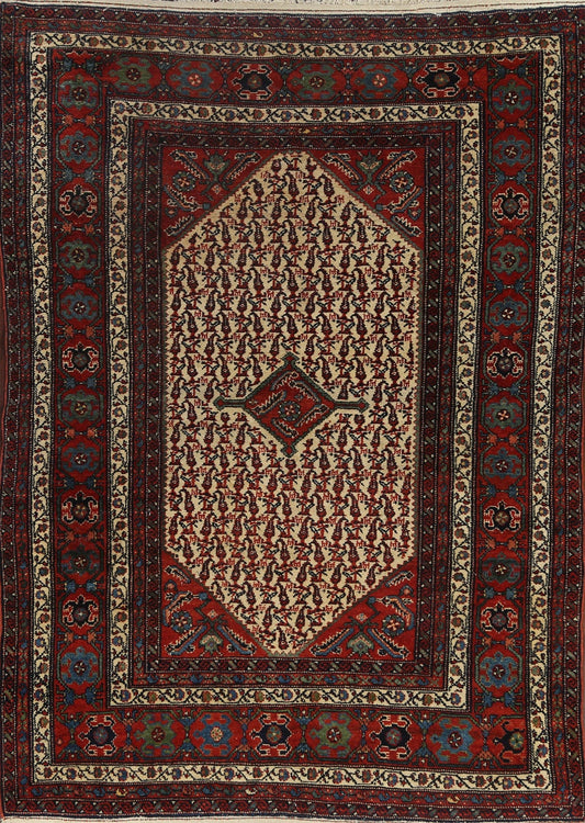 Antique Vegetable Dye Senneh Persian Rug 4x6