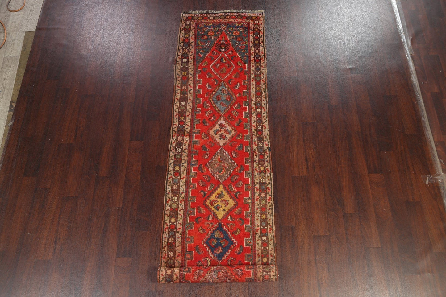 Antique Vegetable Dye Heriz Bakhshayesh Runner Rug 3x14