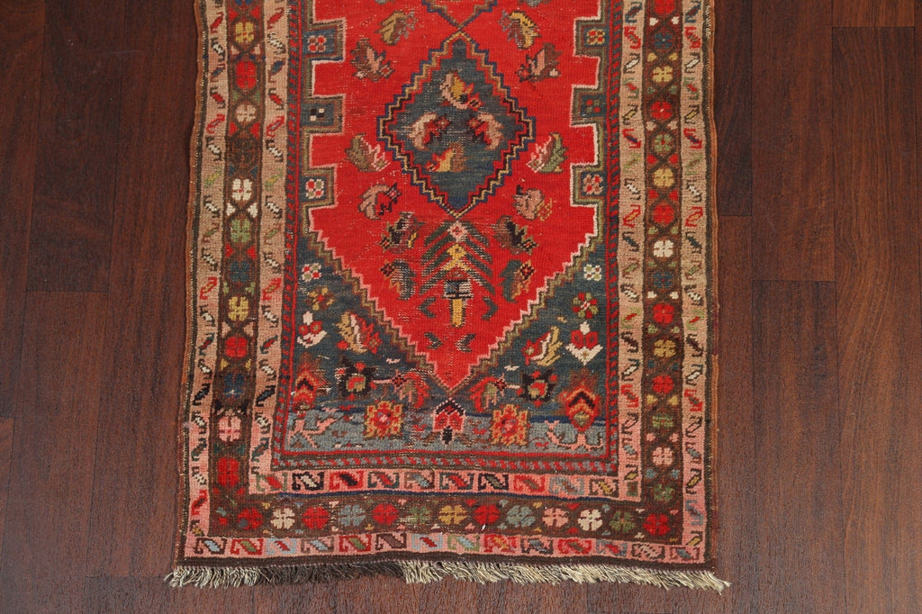 Antique Vegetable Dye Heriz Bakhshayesh Runner Rug 3x14