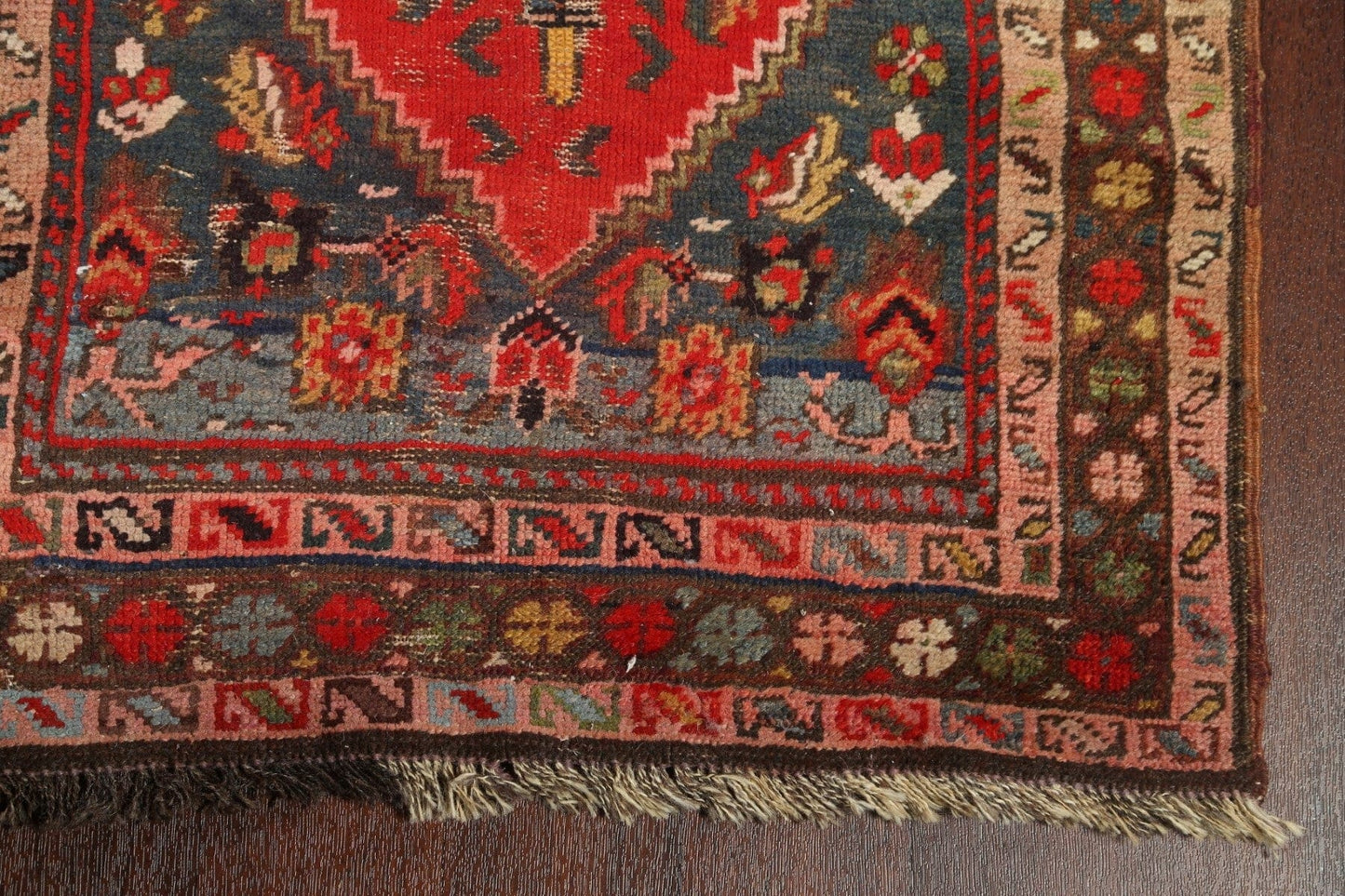 Antique Vegetable Dye Heriz Bakhshayesh Runner Rug 3x14