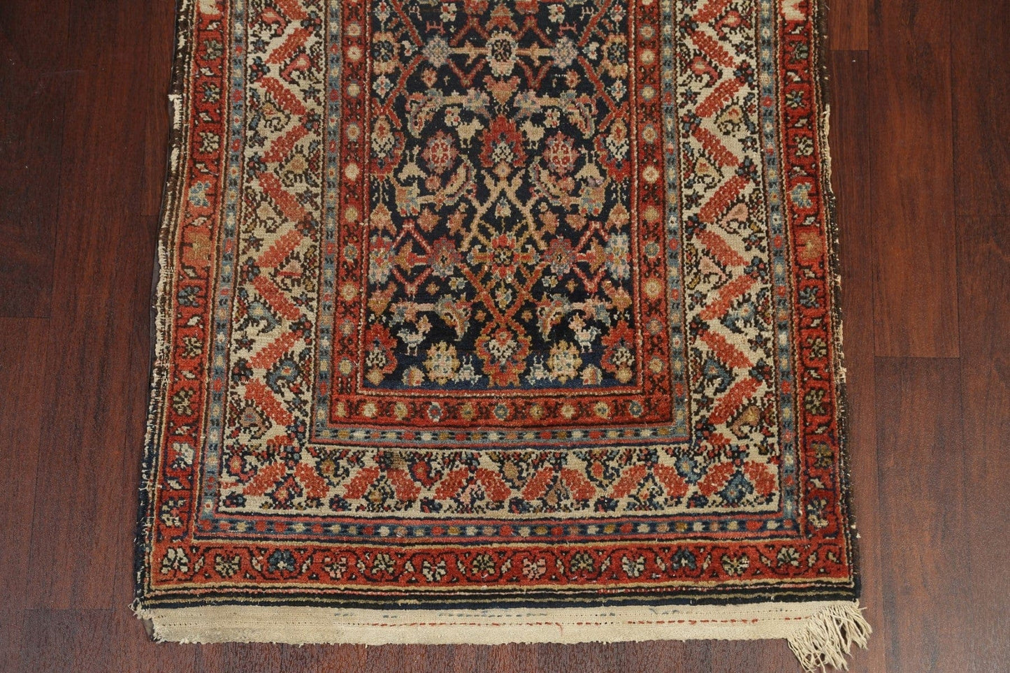 Pre-1900 Antique Vegetable Dye Malayer Persian Rug 3x13