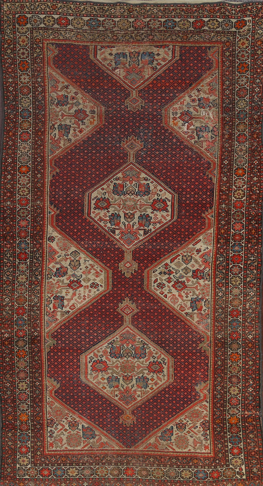 Pre-1900 Antique Vegetable Dye Malayer Persian Rug 4x8