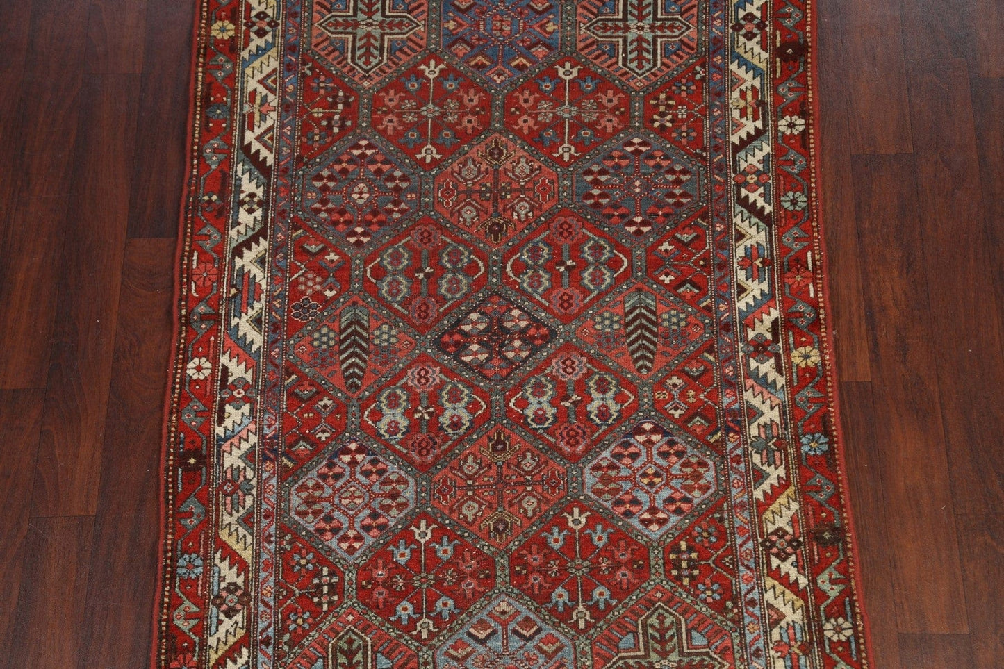 Antique Vegetable Dye Bakhtiari Persian Area Rug 4x7