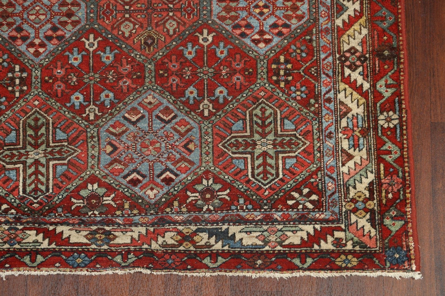 Antique Vegetable Dye Bakhtiari Persian Area Rug 4x7