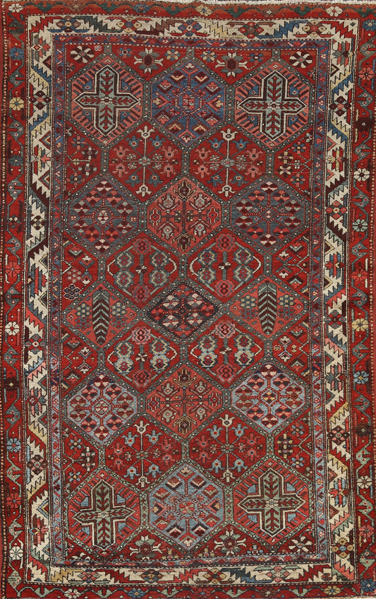 Antique Vegetable Dye Bakhtiari Persian Area Rug 4x7