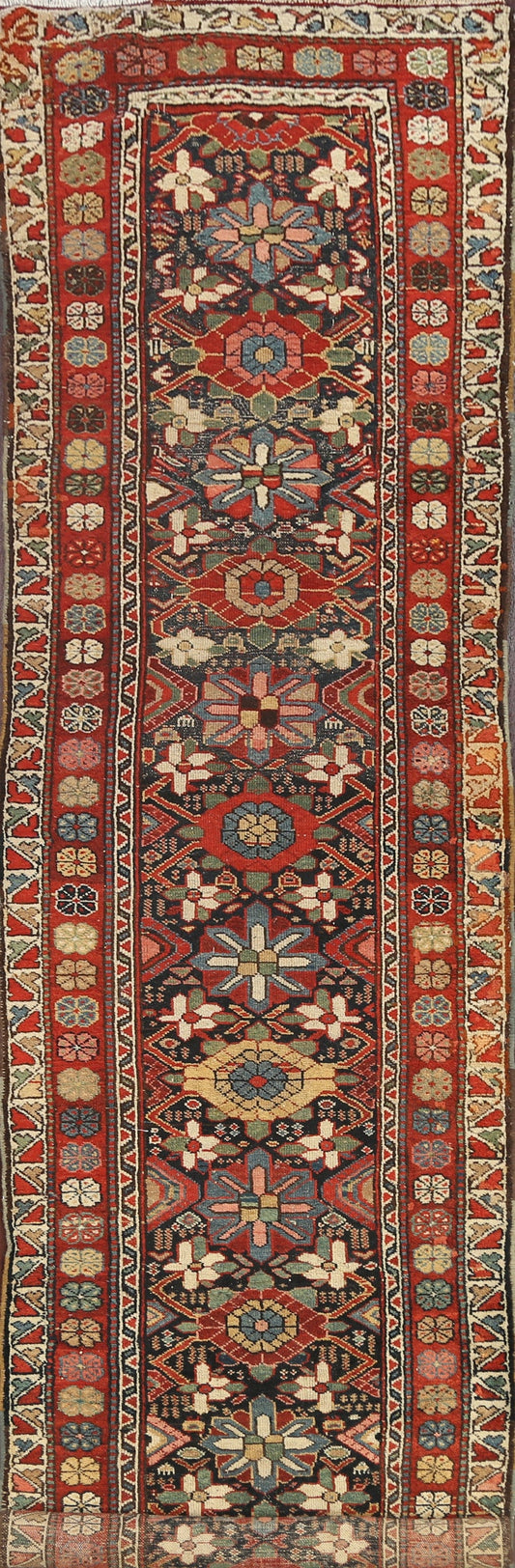 Antique Vegetable Dye Heriz Bakhshayesh Persian Rug 3x14