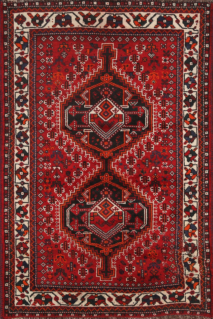 Red Shiraz Persian Wool Rug 4x5