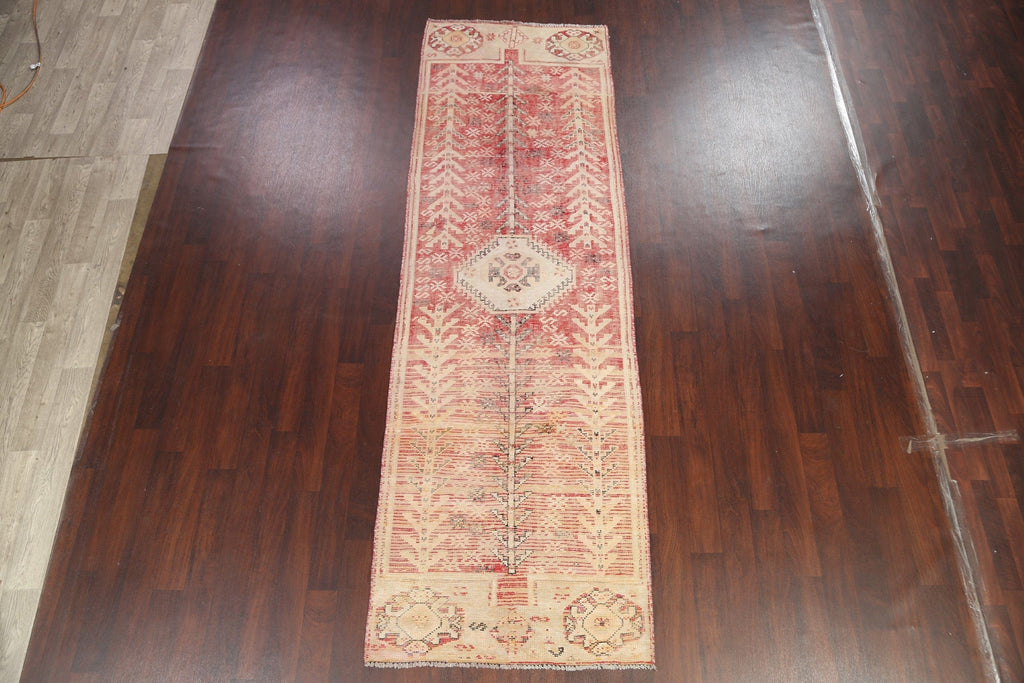 Antique Distressed Malayer Persian Runner Rug 4x12