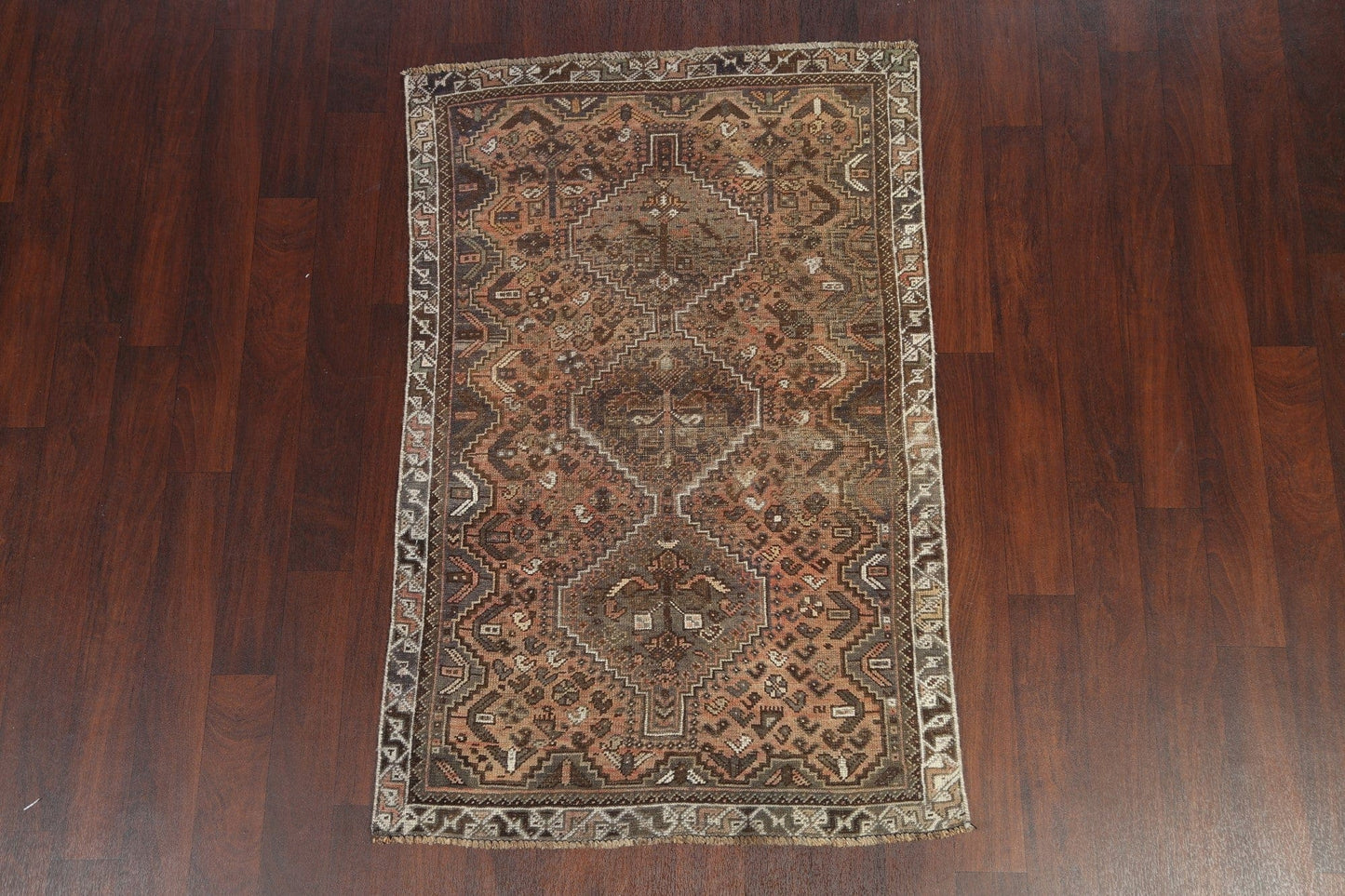 Antique Shiraz Persian Wool Rug 4x5