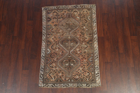 Antique Shiraz Persian Wool Rug 4x5