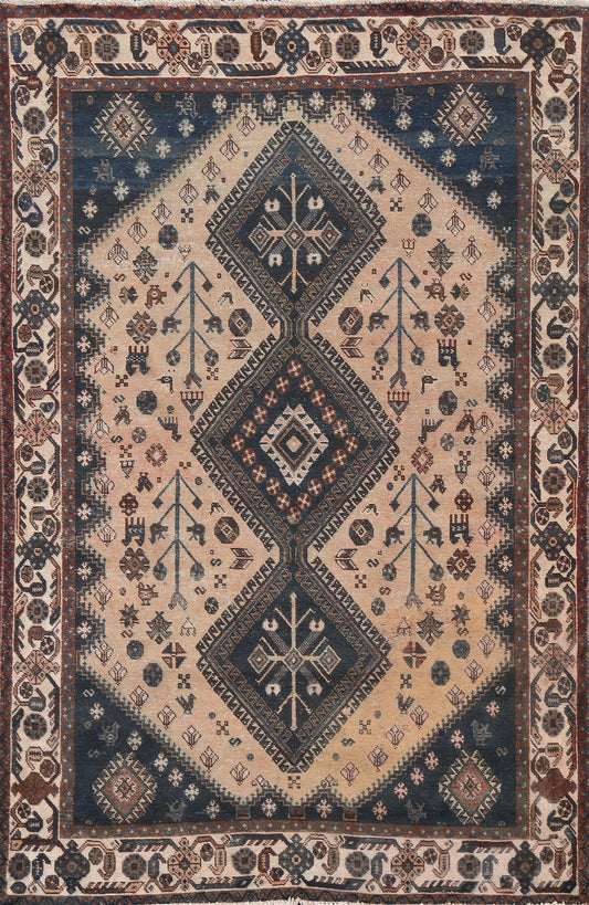 Handmade Wool Shiraz Persian Area Rug 6x8