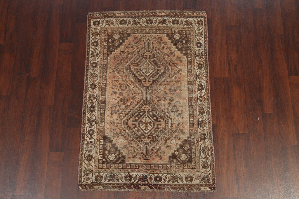 Pre-1900 Antique Shiraz Persian Area Rug 4x5