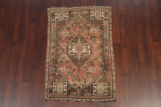 Antique Shiraz Wool Persian Area Rug 4x5