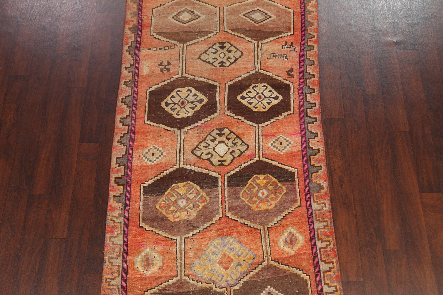 Antique Qashqai Persian Wool Rug 4x9