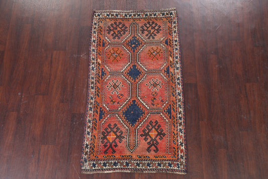 Pre-1900 Antique Vegetable Dye Qashqai Persian Rug 3x6