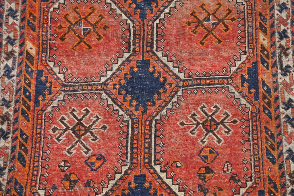 Pre-1900 Antique Vegetable Dye Qashqai Persian Rug 3x6