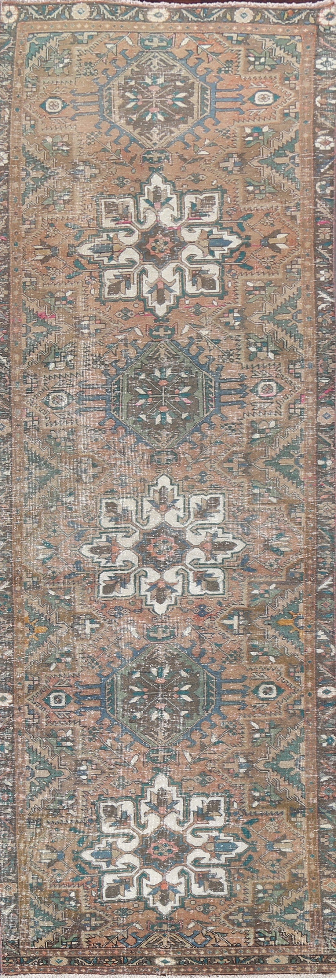 Antique Heriz Persian Runner Rug 3x12