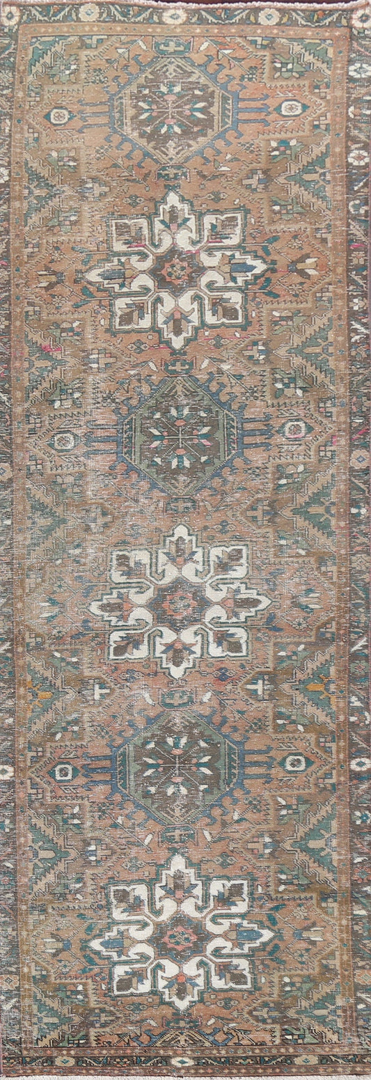 Antique Heriz Persian Runner Rug 3x12