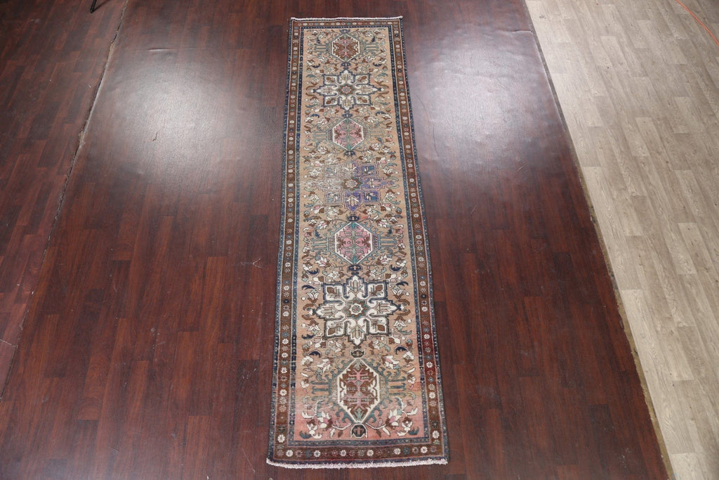 Vintage Heriz Persian Runner Rug 3x12