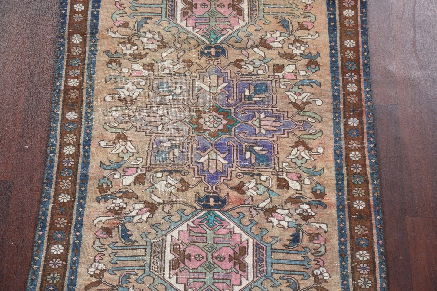 Vintage Heriz Persian Runner Rug 3x12