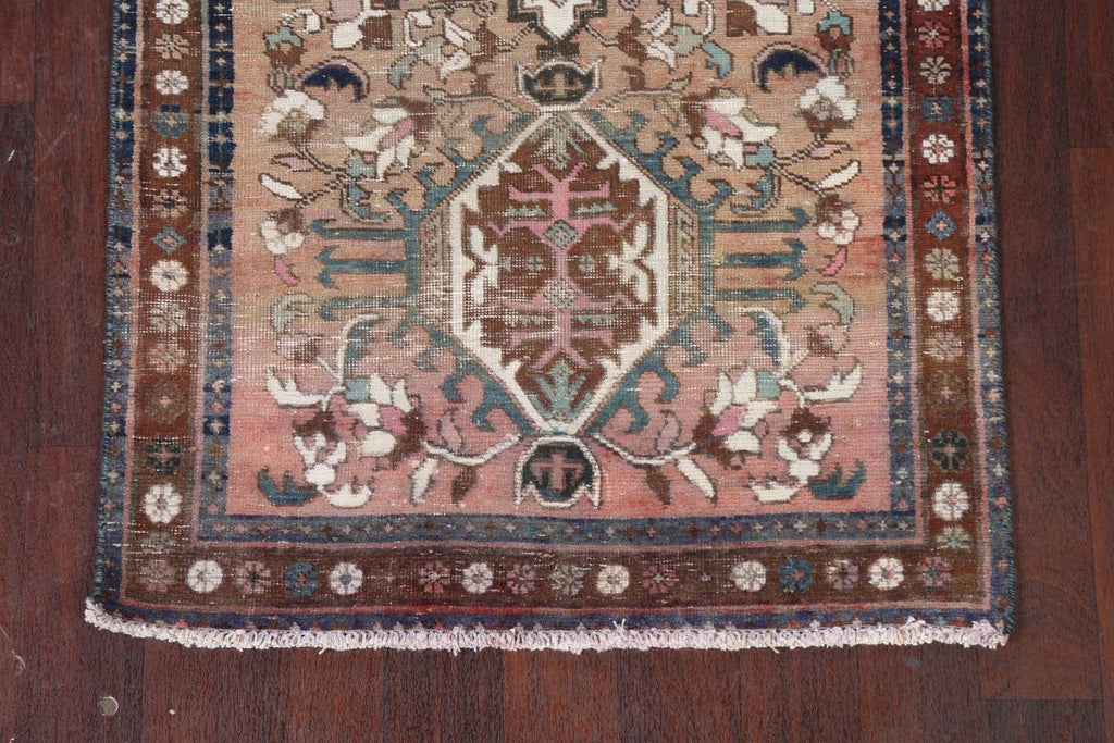 Vintage Heriz Persian Runner Rug 3x12