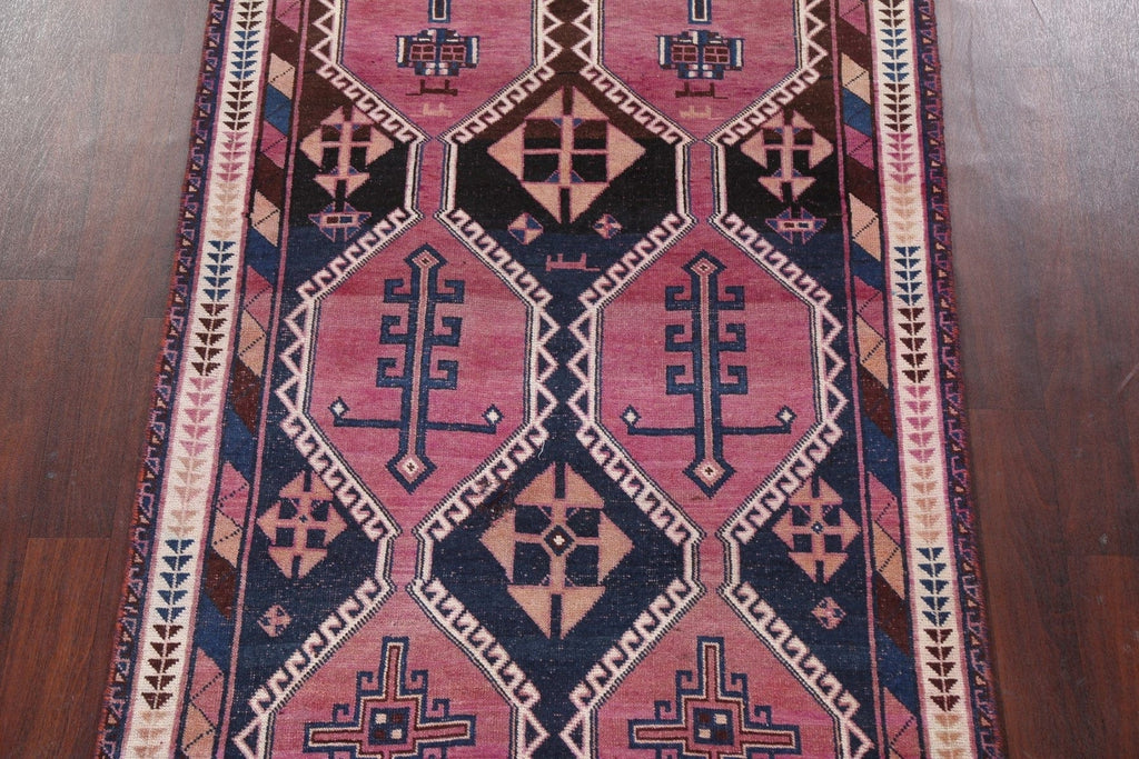 Hand-Knotted Qashqai Persian Runner Rug 4x9