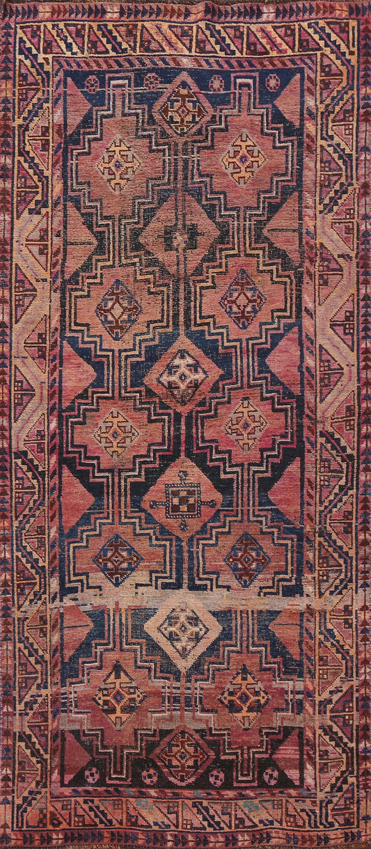 Antique Qashqai Persian Runner Rug 4x9