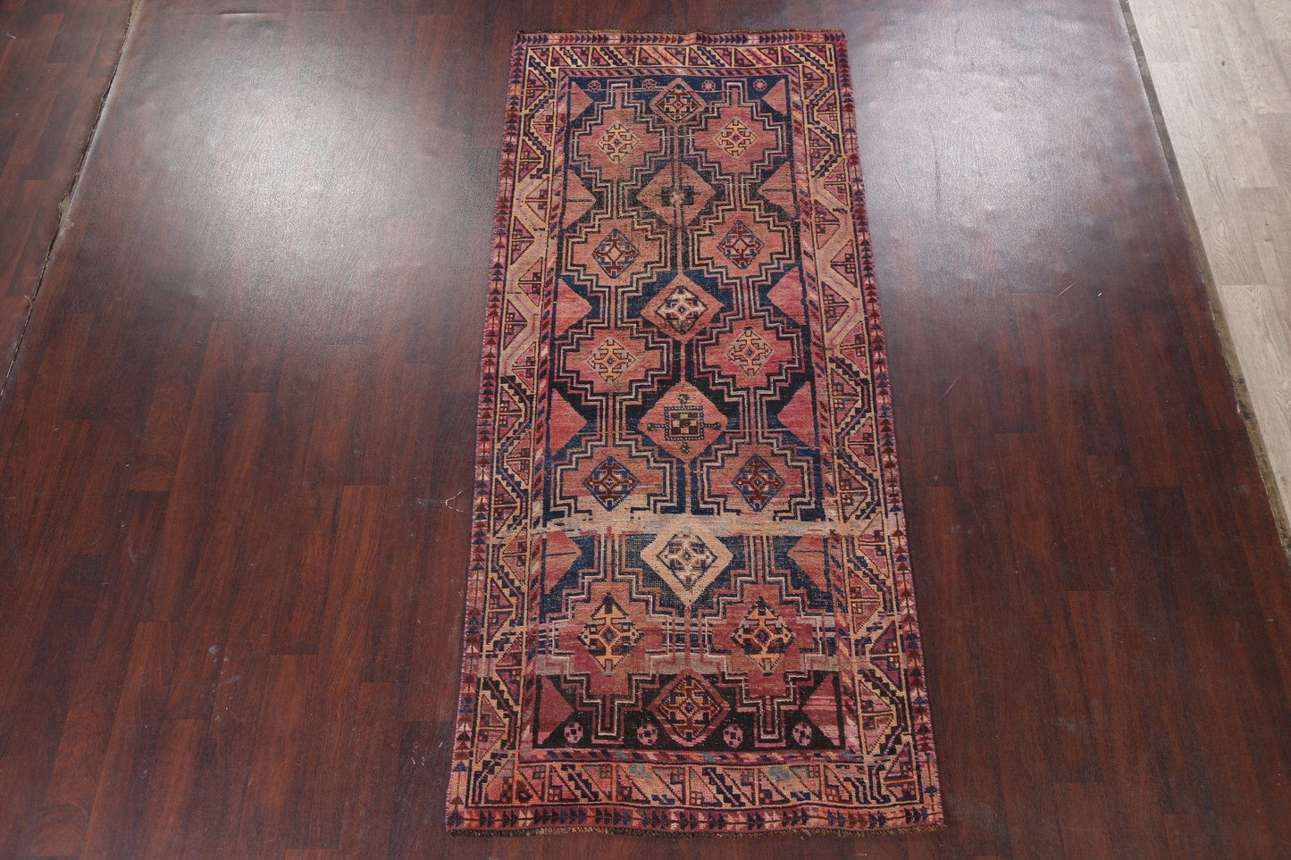 Antique Qashqai Persian Runner Rug 4x9