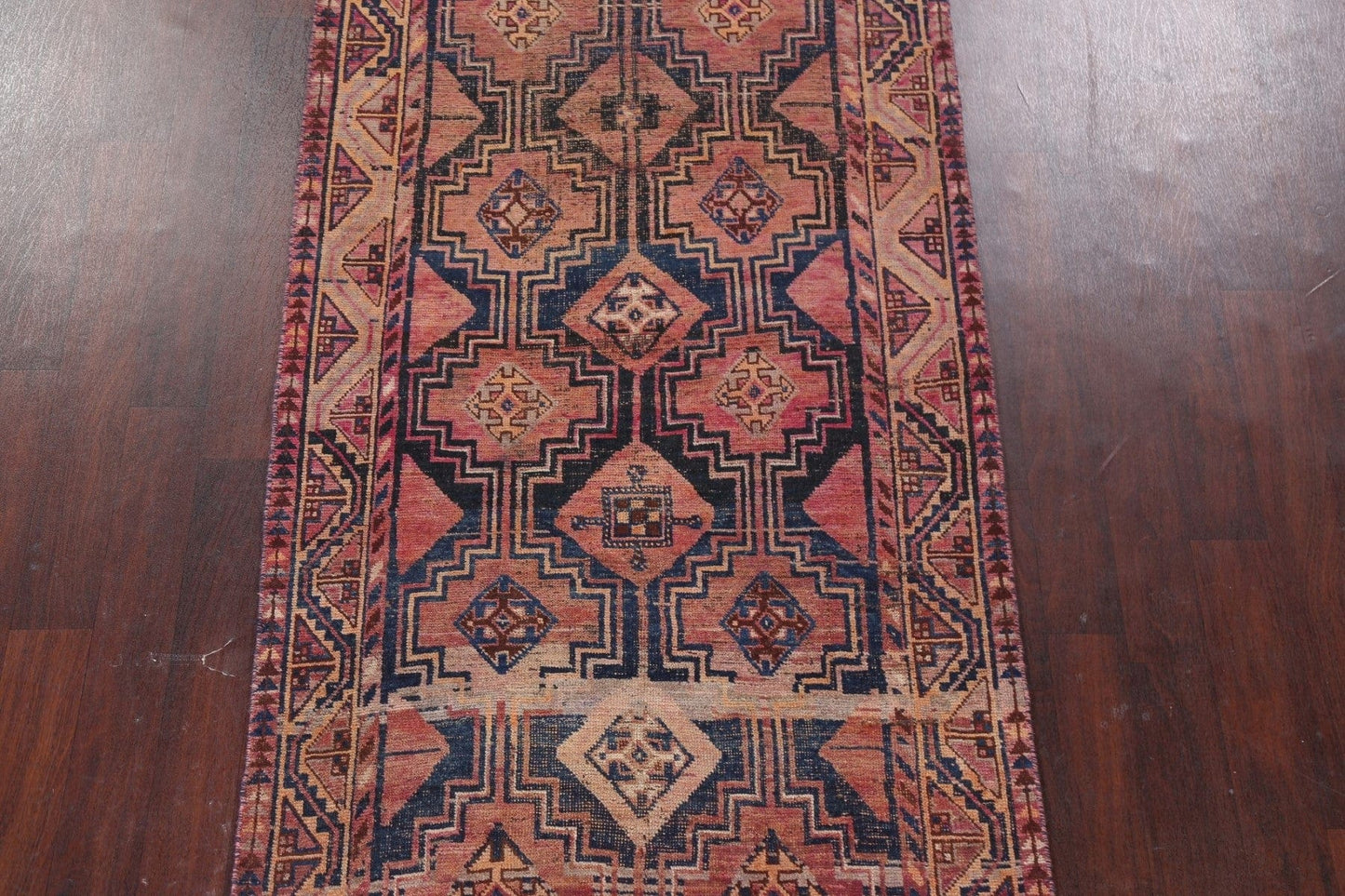 Antique Qashqai Persian Runner Rug 4x9