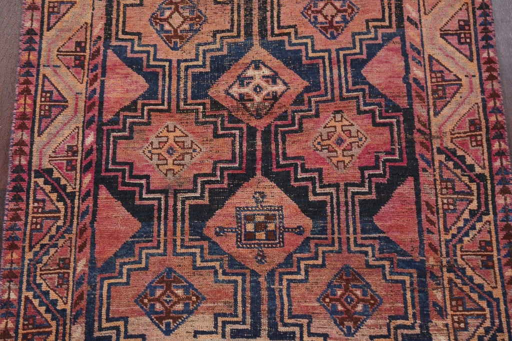 Antique Qashqai Persian Runner Rug 4x9