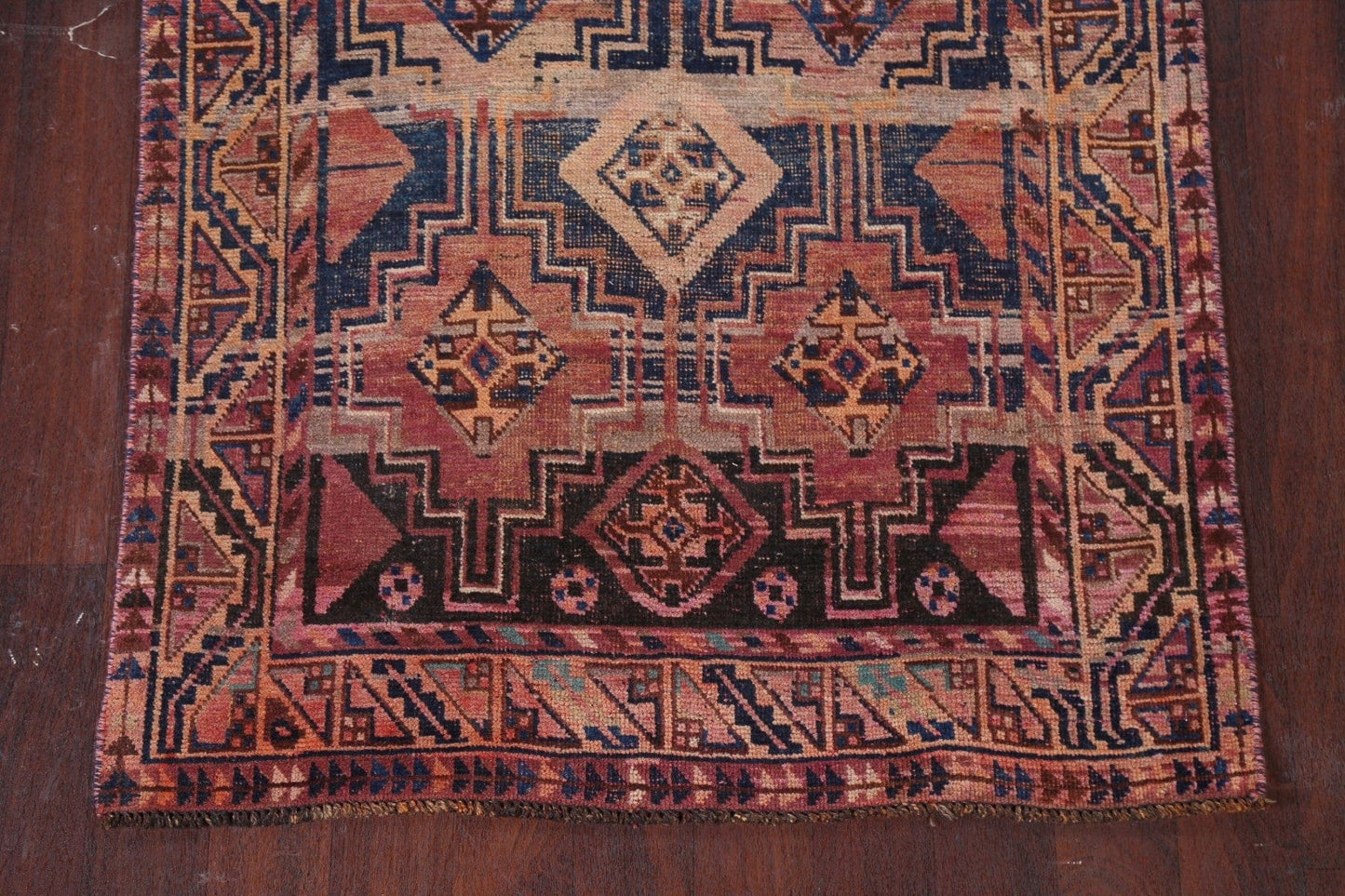 Antique Qashqai Persian Runner Rug 4x9