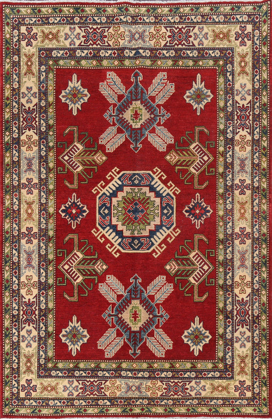 Red Kazak Wool Area Rug 6x8