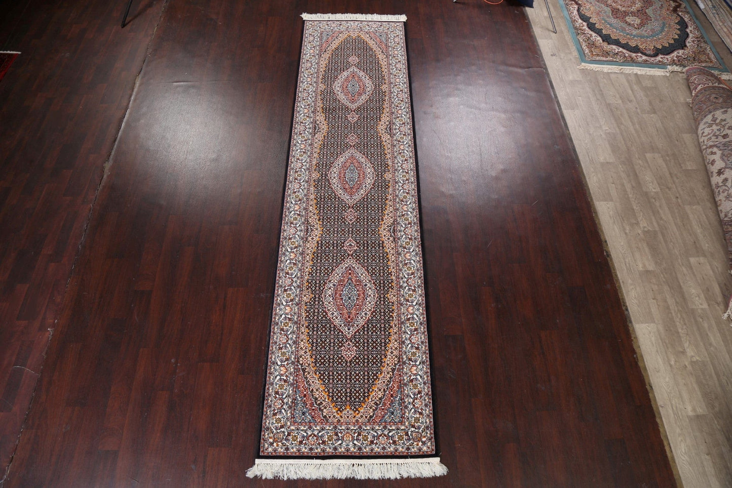 Traditional Tabriz Mahi Persian Runner Rug 3x13