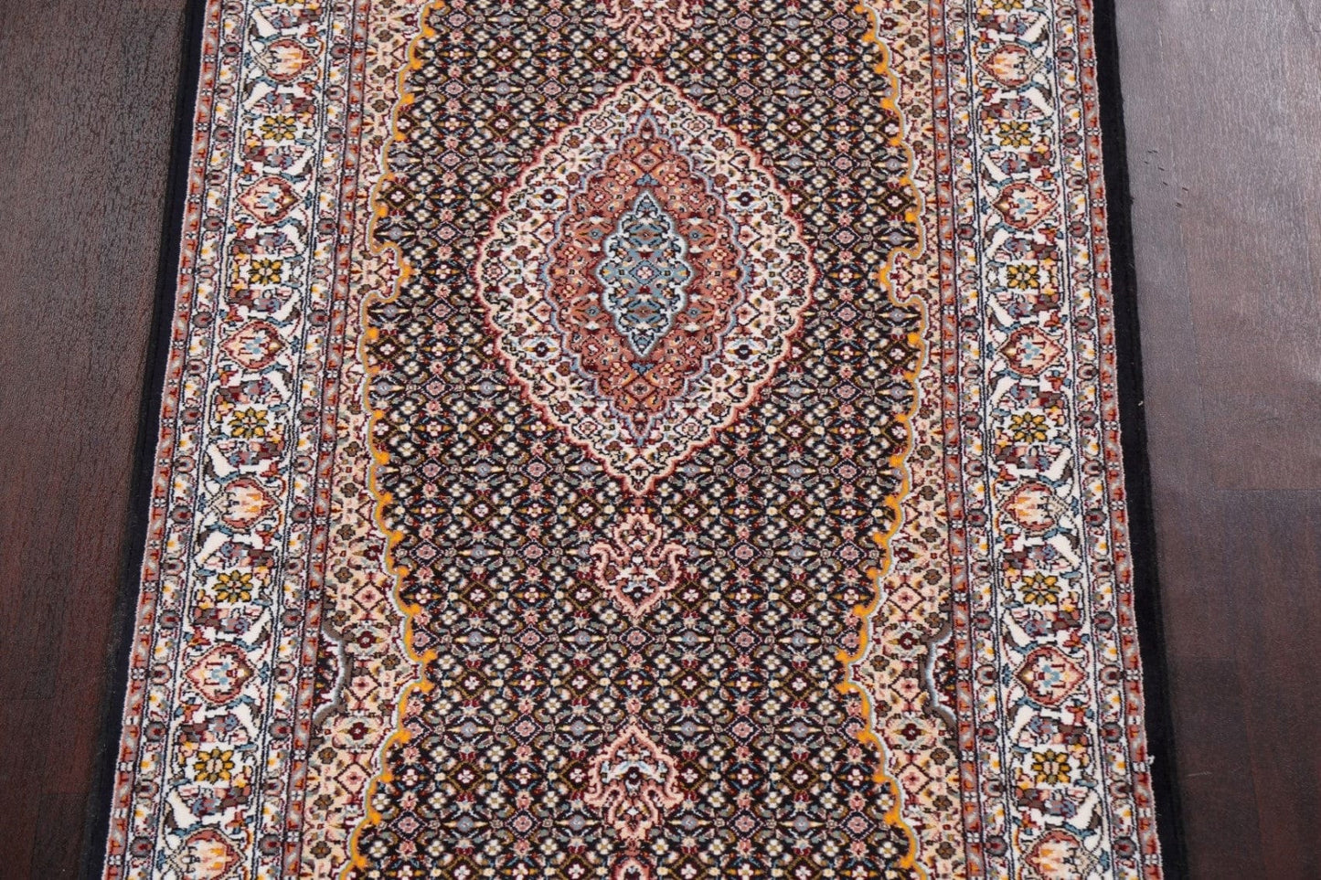 Traditional Tabriz Mahi Persian Runner Rug 3x13